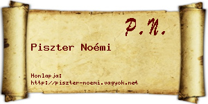 Piszter Noémi névjegykártya